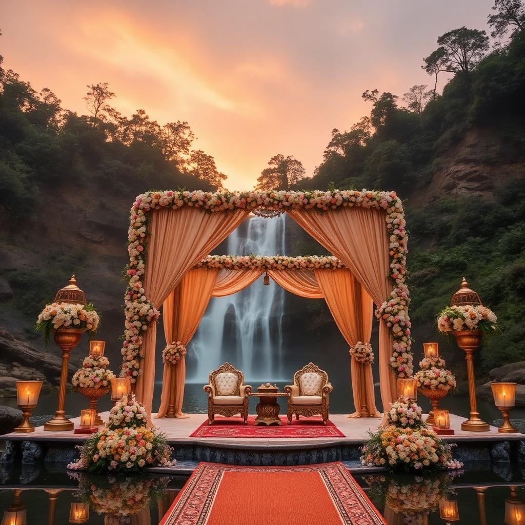 Waterfall wedding
