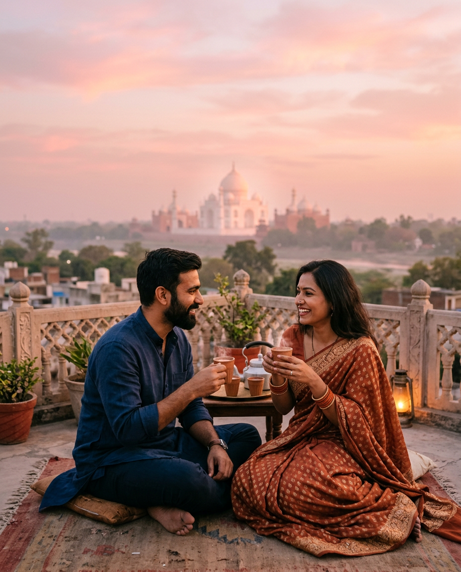 Couple enjoying a trip